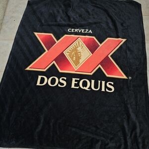 Dos Equis Black and Red Fuzzy Blanket